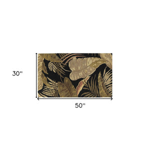 HomeRoots 5' Elegant Hand-Tufted Wool Area Rug with Botanical Leaves Design for Cozy Living Spaces and Style 2' X 4' 353967