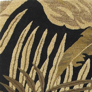 HomeRoots 5' Elegant Hand-Tufted Wool Area Rug with Botanical Leaves Design for Cozy Living Spaces and Style 2' X 4' 353967