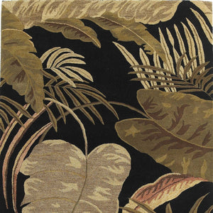 HomeRoots 5' Elegant Hand-Tufted Wool Area Rug with Botanical Leaves Design for Cozy Living Spaces and Style 2' X 4' 353967