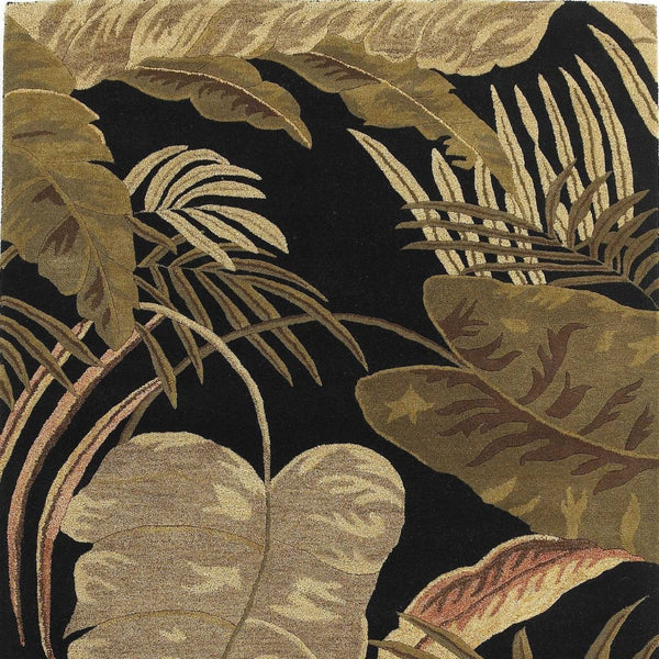 HomeRoots 5' Elegant Hand-Tufted Wool Area Rug with Botanical Leaves Design for Cozy Living Spaces and Style 2' X 4' 353967