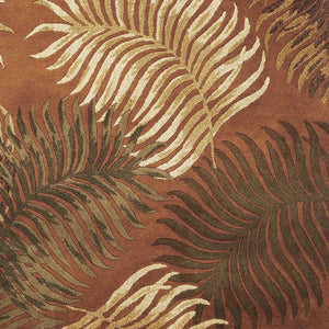 Homeroots 3' X 4' Rust Orange Hand Tufted Tropical Leaves Indoor Area Rug  Wool 353970