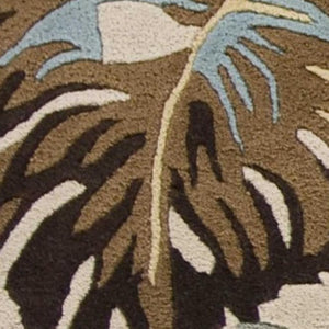 HomeRoots 5' Luxurious Hand-Tufted Wool Area Rug with Botanical Blue Leaves - Organic Elegance for Any Room 3' X 4' 353972