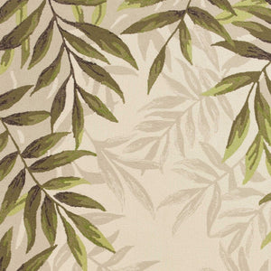 HomeRoots 5' Hand-Tufted Wool Area Rug with Elegant Ivory and Green Botanical Design for Cozy Interiors 2' X 4' 353974