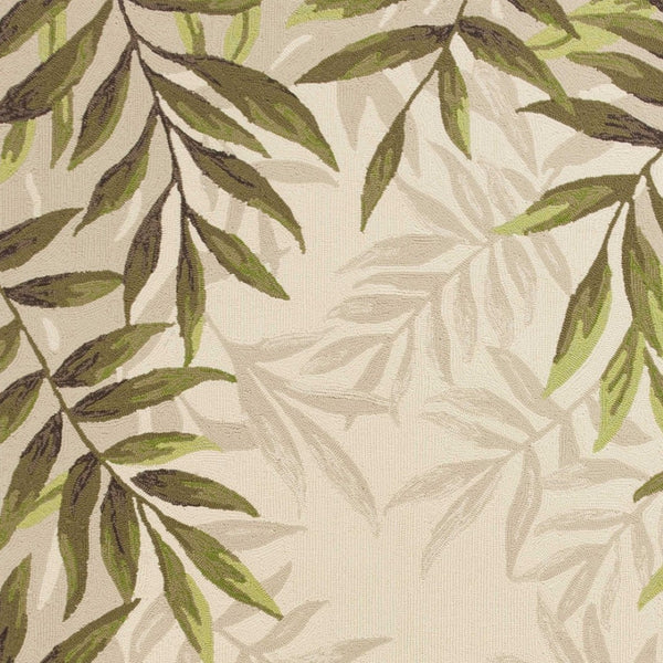 HomeRoots 5' Hand-Tufted Wool Area Rug with Elegant Ivory and Green Botanical Design for Cozy Interiors 2' X 4' 353974