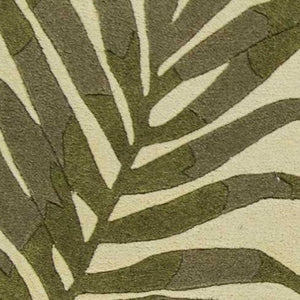HomeRoots 5' Hand-Tufted Wool Area Rug with Elegant Ivory and Green Botanical Design for Cozy Interiors 2' X 4' 353974