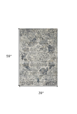 Homeroots 3' X 5' Ivory Area Rug  Polyester 353992