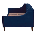 English Elm Lucy Upholstered Button Tufted Sofa Bed, Navy Blue Velvet