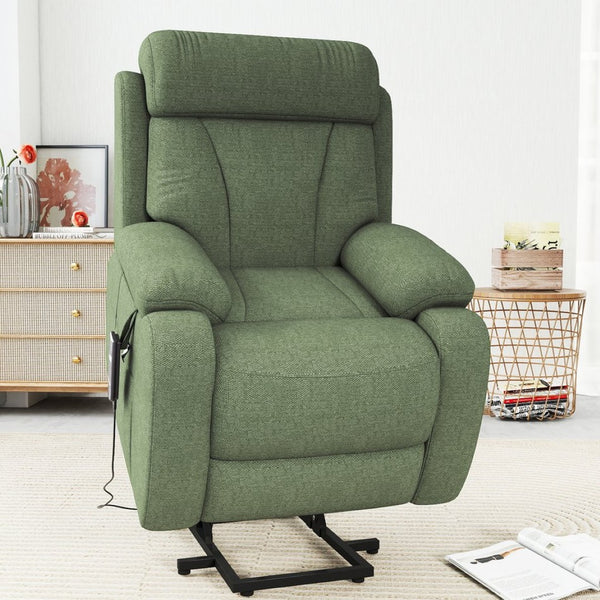 English Elm Power Lift Recliner For Seniors - Elegant Electric Chair With Remote Control & Side Pocket, Dark Green Velvet W1028S00056-GIGA