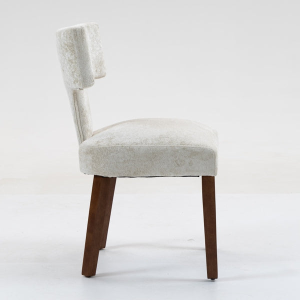 English Elm Mid Mid Century Modern Dining Chairs Set of 2 Upholstered Linen Accent Chairs with Solid Wood Frame, Ergonomic Support and Nailhead Trim Beige W794P335667