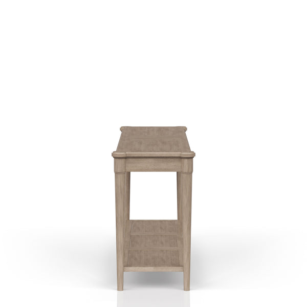 English Elm Sofa Sand Finish Console Table with Two Drawers and Lower Shelf, Solid Wood+MDF, Transitional Style B2699P218291