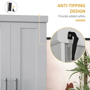 English Elm HOMCOM Tall Kitchen Pantry Cabinet 72" Grey Storage Cupboard with Adjustable Shelves, Drawer & Anti-Tip W2225S00056