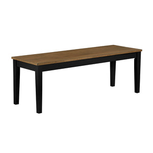 English Elm 2-tone Acacia Veneer Bench with Black Legs Modern Farmhouse Dining or Entryway B011P427924