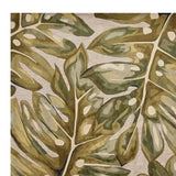 Homeroots 2' X 4' Green Palm Leaves Wool Area Rug  Wool 354022