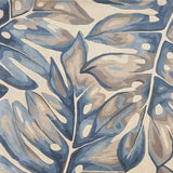 Homeroots 3' X 4' Beige And Blue Wool Tropical Botanical Hand Tufted Area Rug  Wool 354023