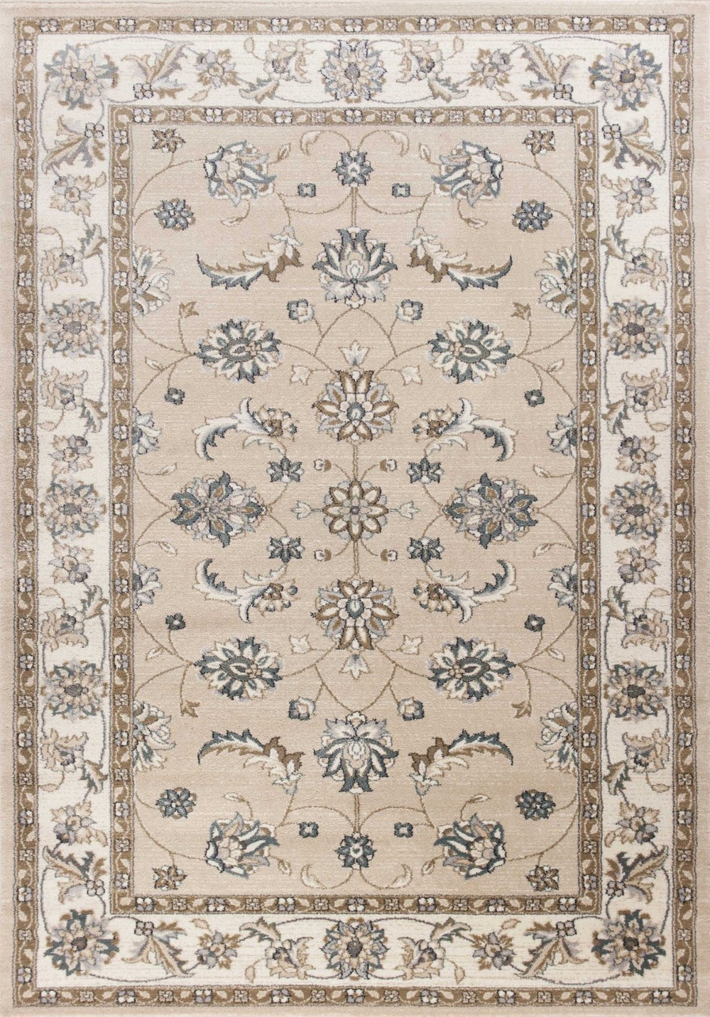 HomeRoots 9' Elegant Beige and Ivory Floral Medallion Area Rug – Timeless Design for Classic Living Spaces 5' X 8' 354046
