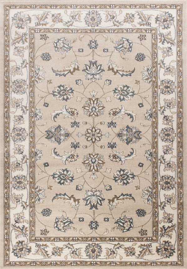HomeRoots 9' Elegant Beige and Ivory Floral Medallion Area Rug – Timeless Design for Classic Living Spaces 5' X 8' 354046