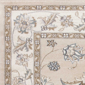 HomeRoots 9' Elegant Beige and Ivory Floral Medallion Area Rug – Timeless Design for Classic Living Spaces 5' X 8' 354046
