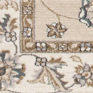 HomeRoots 9' Elegant Beige and Ivory Floral Medallion Area Rug – Timeless Design for Classic Living Spaces 5' X 8' 354046