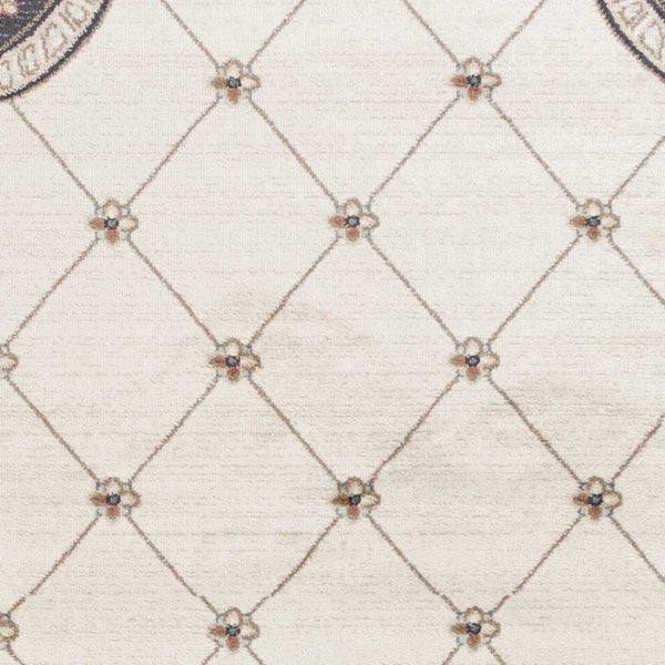 HomeRoots 8' Ivory and Gray Floral Area Rug - Durable, Stain-Resistant Design for Timeless Style and Comfort 5' X 8' 354049