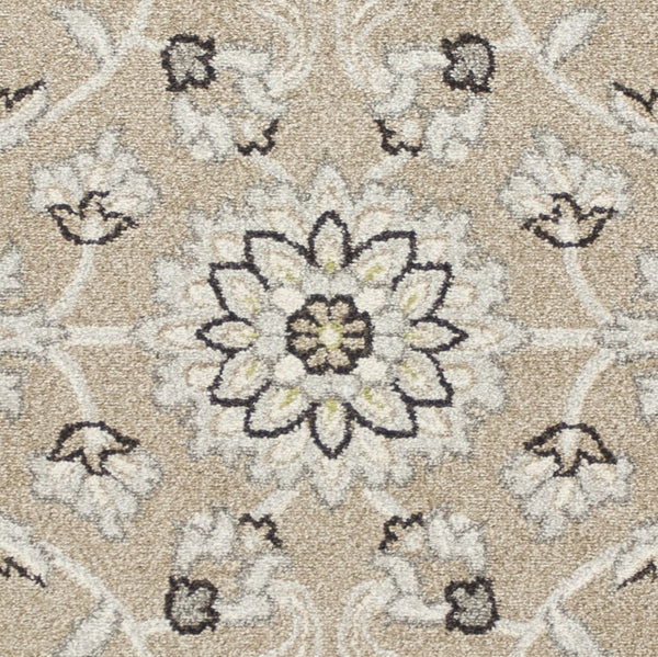 HomeRoots 7' Timeless Floral Beige Area Rug – Versatile Indoor/Outdoor Design for Elegant Spaces & Durability 5' x 8' 354069