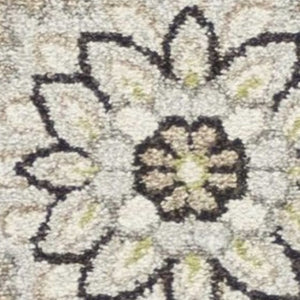HomeRoots 7' Timeless Floral Beige Area Rug – Versatile Indoor/Outdoor Design for Elegant Spaces & Durability 5' x 8' 354069