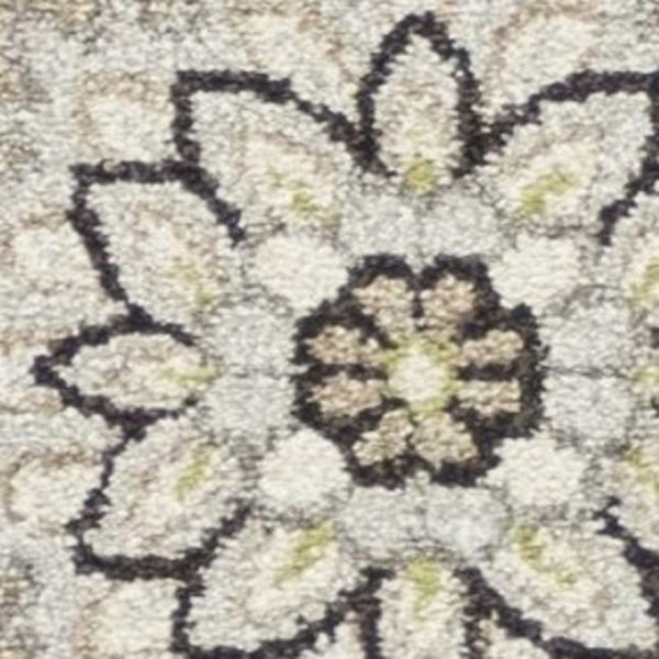 HomeRoots 7' Timeless Floral Beige Area Rug – Versatile Indoor/Outdoor Design for Elegant Spaces & Durability 5' x 8' 354069