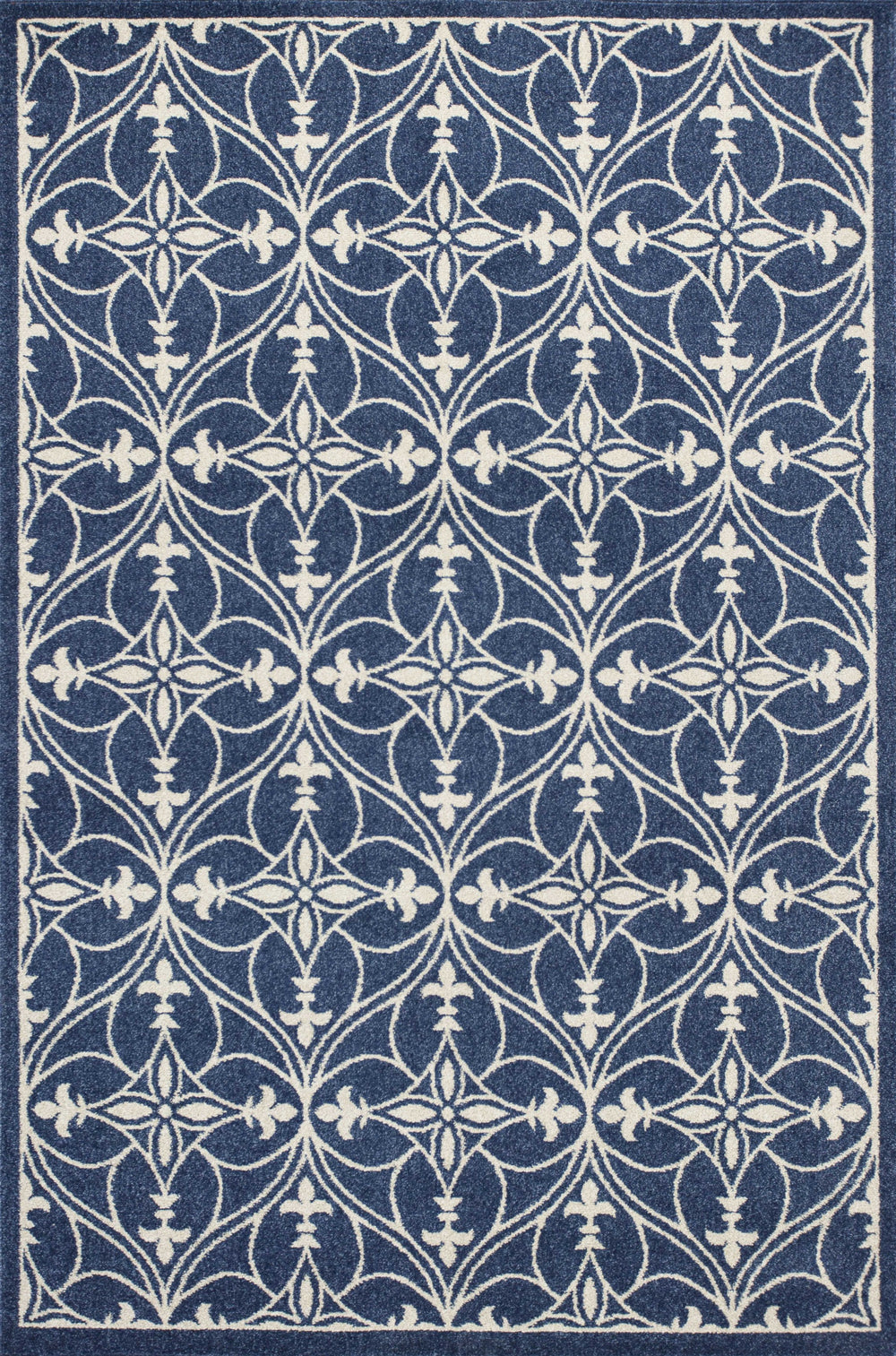 Homeroots 5' X 8' Denim Classical Pattern Uv Treated Area Rug  Polypropylene 354072