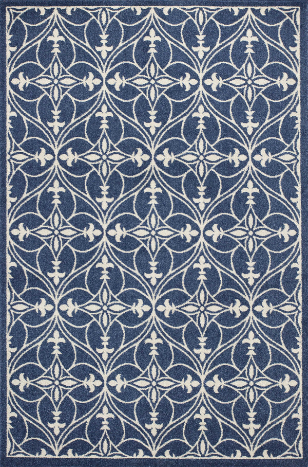 Homeroots 5' X 8' Denim Classical Pattern Uv Treated Area Rug  Polypropylene 354072