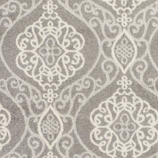 HomeRoots 7' Silver Moroccan-Inspired Area Rug for Indoor & Outdoor Living - Durable, Easy to Maintain, Stylish 5' x 8' 354073