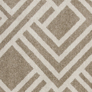 HomeRoots 5' Versatile Beige Geometric Area Rug – Perfect for Indoor or Outdoor Spaces, Easy Care & Modern Style 5' x 8' 354075