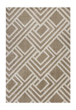 Homeroots 5' X 8' Beige Geometric Indoor Outdoor Area Rug  Polypropylene 354075