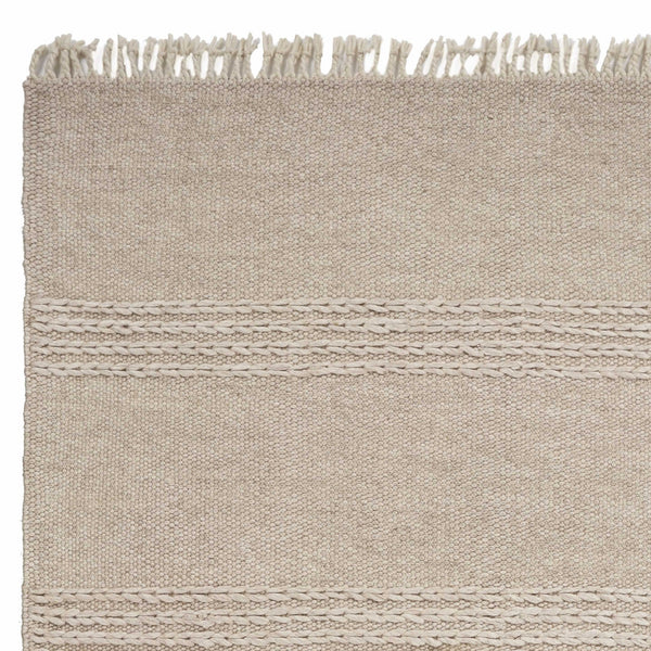 Homeroots 3' X 5' Natural Wool Hand Woven Area Rug  Wool 354077