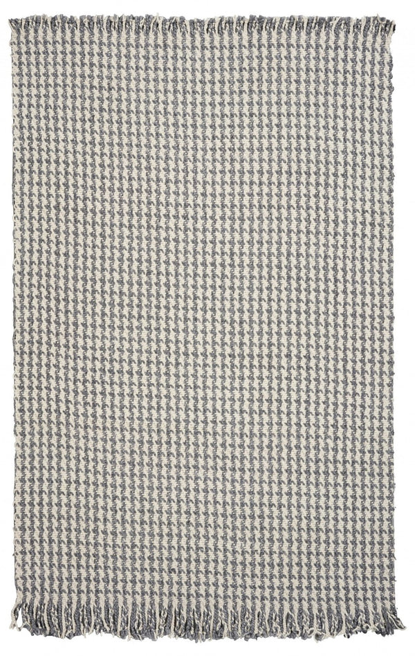 HomeRoots 7' Gray and Ivory Wool Hand Woven Area Rug – Unique Artisan Craftsmanship for Timeless Elegance 3' X 5' 354079