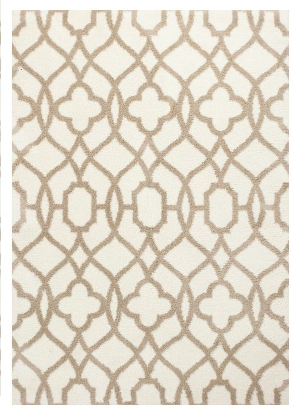 HomeRoots 3' X 5' Modern Microfiber Area Rug - Soft, Durable, and Stylish for Any High-Traffic Space Beige, Ivory 354082
