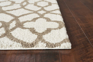HomeRoots 3' X 5' Modern Microfiber Area Rug - Soft, Durable, and Stylish for Any High-Traffic Space Beige, Ivory 354082