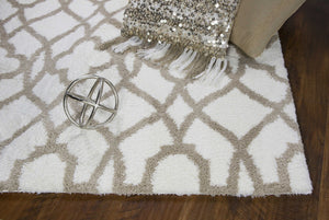 HomeRoots 3' X 5' Modern Microfiber Area Rug - Soft, Durable, and Stylish for Any High-Traffic Space Beige, Ivory 354082