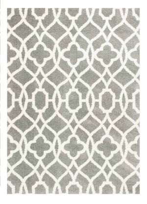 Homeroots 3' X 5' Grey Or Ivory Vintage Pattern Area Rug  Microfiber 354083