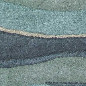 HomeRoots 3'' Hand-Tufted Wool Area Rug in Blue Gray & Ivory - Modern Abstract Design for Any Space 8' Runner 354085