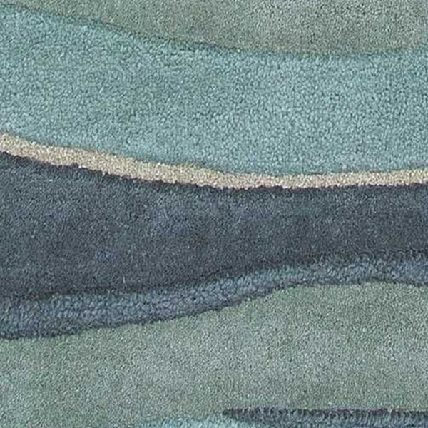 HomeRoots 3'' Hand-Tufted Wool Area Rug in Blue Gray & Ivory - Modern Abstract Design for Any Space 8' Runner 354085