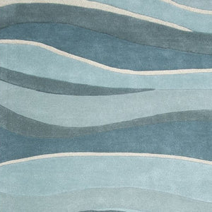HomeRoots 3'' Hand-Tufted Wool Area Rug in Blue Gray & Ivory - Modern Abstract Design for Any Space 8' Runner 354085
