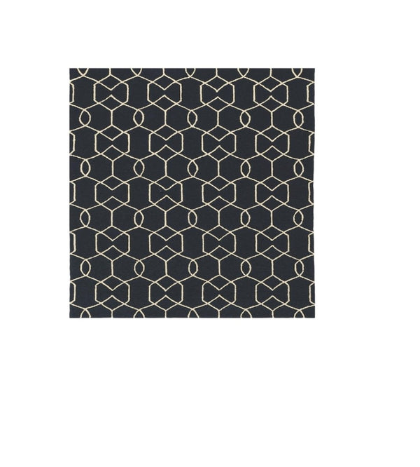 HomeRoots 7' Modern Hand Hooked Area Rug for Cozy Living Spaces - Durable, Textured, and Easy Maintenance Navy Blue 354096