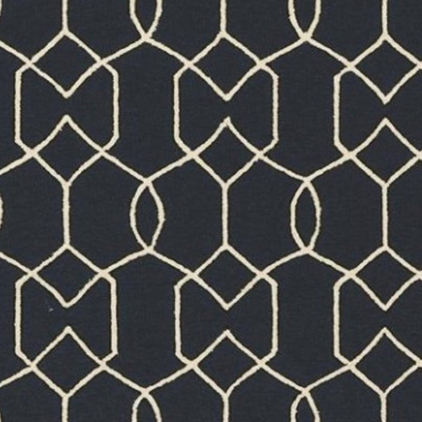 HomeRoots 7' Modern Hand Hooked Area Rug for Cozy Living Spaces - Durable, Textured, and Easy Maintenance Navy Blue 354096