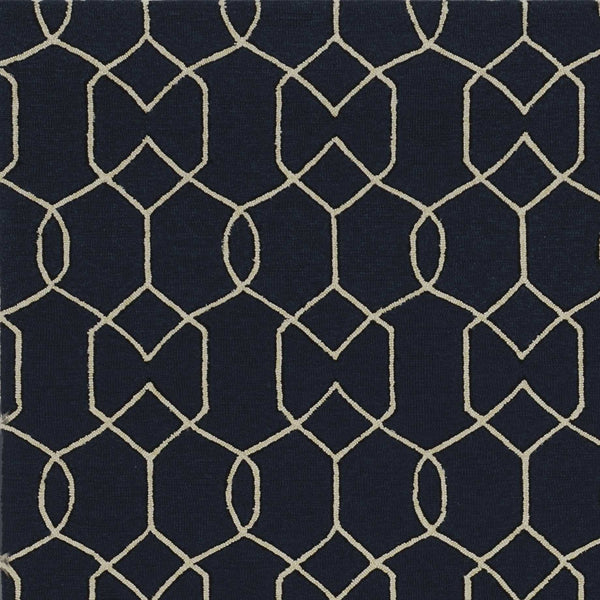 Homeroots 7' X 7' Navy Blue Hand Hooked Area Rug  Polypropylene 354096