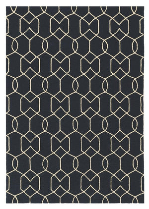 Homeroots 7' X 7' Navy Blue Hand Hooked Area Rug  Polypropylene 354096