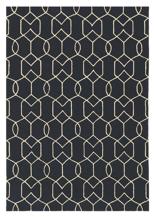 Homeroots 7' X 7' Navy Blue Hand Hooked Area Rug  Polypropylene 354096