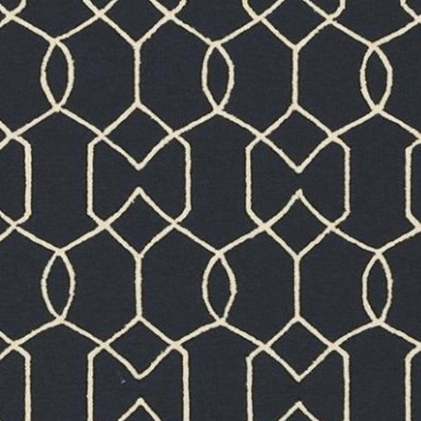 HomeRoots 7' Modern Hand Hooked Area Rug for Cozy Living Spaces - Durable, Textured, and Easy Maintenance Navy Blue 354096