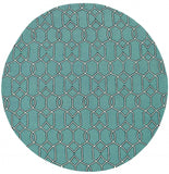 Homeroots 7' Round Green Round Moroccan Indoor Outdoor Area Rug  Polypropylene 354097