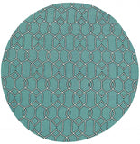 Homeroots 7' Round Green Round Moroccan Indoor Outdoor Area Rug  Polypropylene 354097