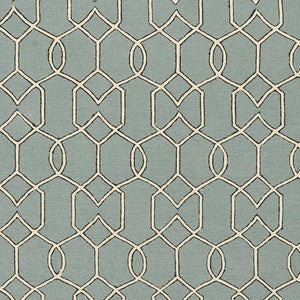 HomeRoots 5' Contemporary Green and Ivory Geometric Hand-Hooked Area Rug for Modern Living Spaces 7' X 7' 354098