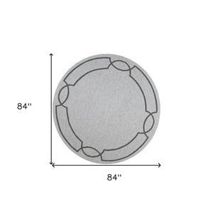 Homeroots 7' Round Ivory Round Indoor Outdoor Area Rug  Polypropylene 354105